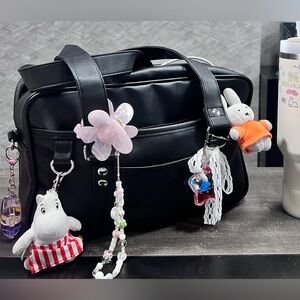 Japanese Sukuba School Bag Shoulder Bag Laptop Purse Chunky Cute Handbag Black